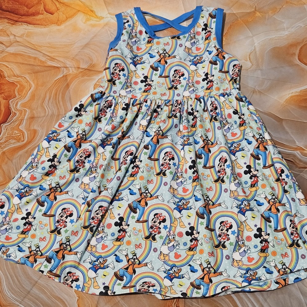 Enchanted Dress Shop Characters & Rainbows Milksilk Dress Girls Size 8/9